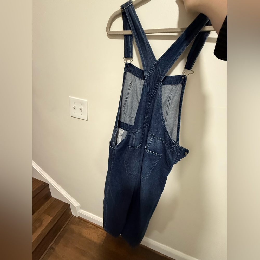 Free People Ziggy Overalls - Dark Wash Denim - LARGE - Picture 4 of 4